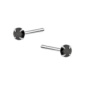 Cercei argint cu pietre negre 3 mm DiAmanti 1CO3ER_B-DIA (Argint 925‰ 0,35 g.)